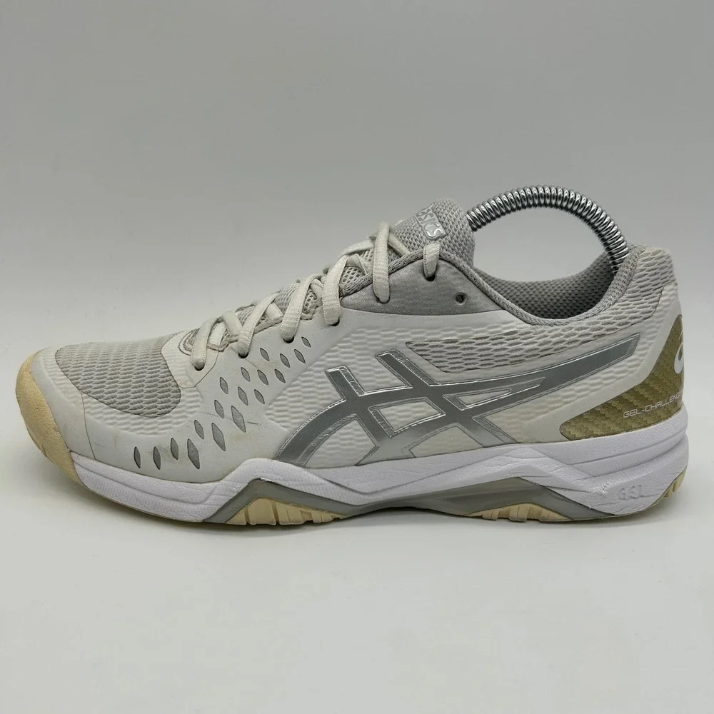 Asics Gel-Challenger 12 Women 8.5 White Silver Tennis Sneakers 1042A041 Athletic